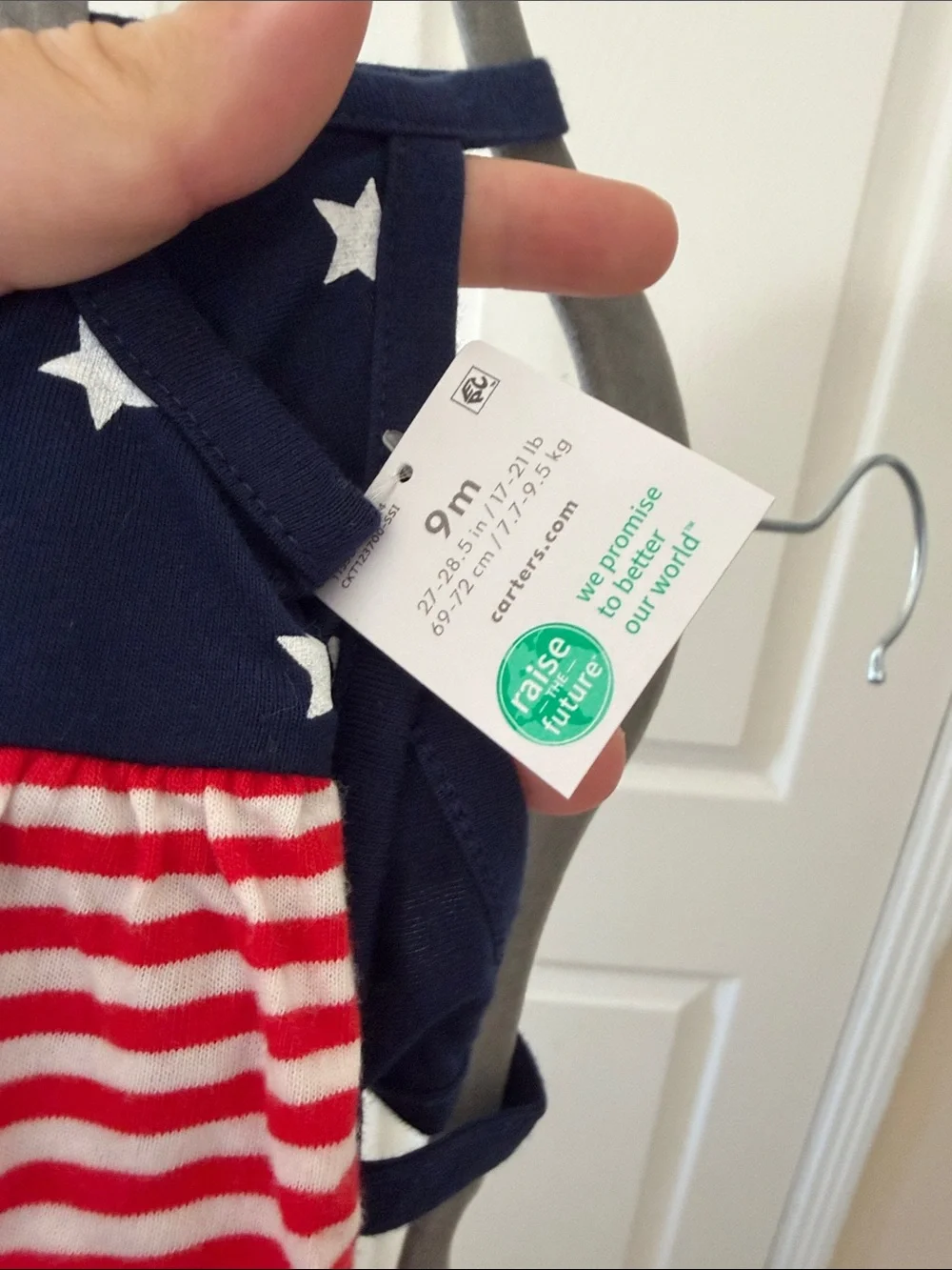 9 months Stars & Stripes Tank One-Piece - Navy, Red, White